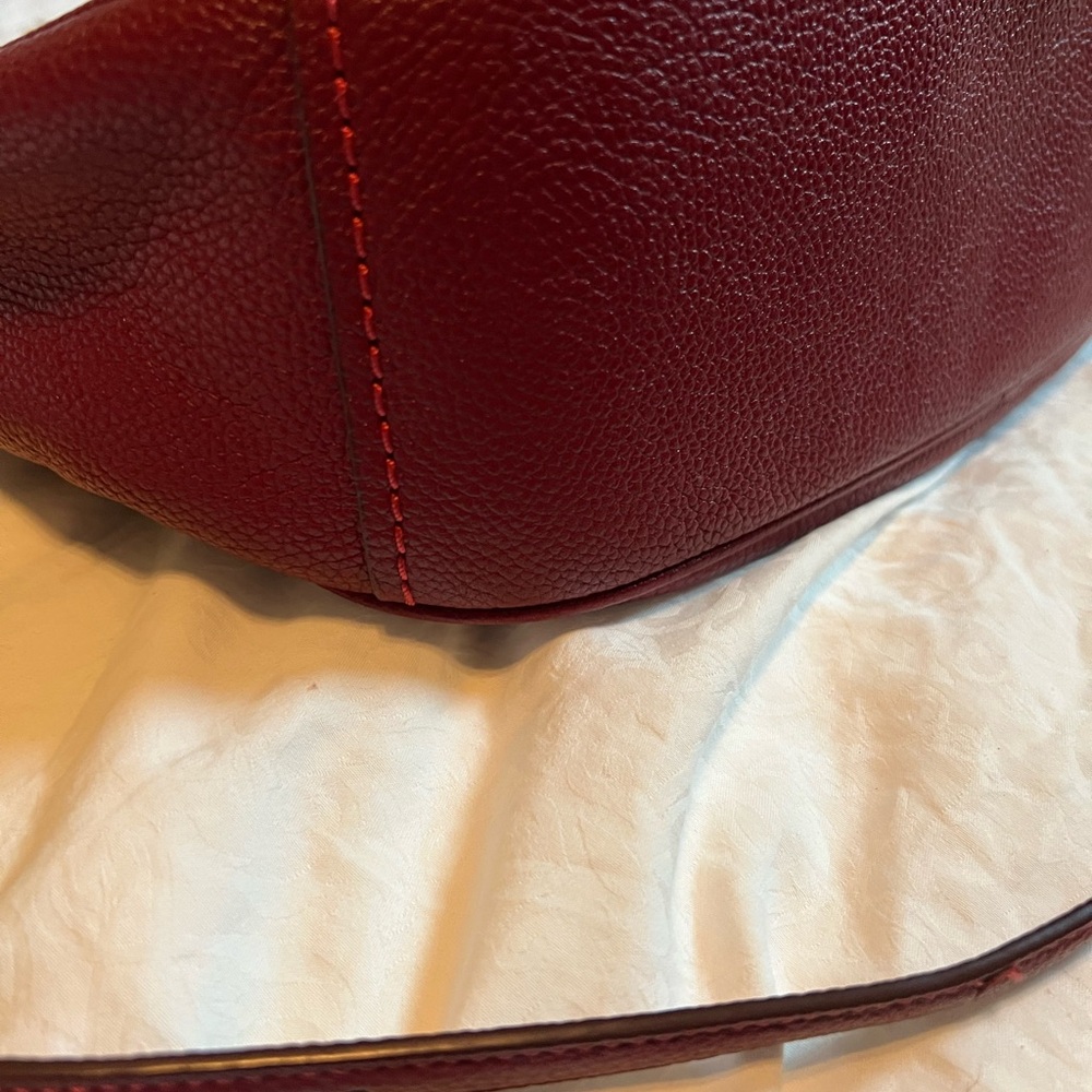 Gently used: Coach Pebble Leather Sutton Hobo, color Deep Red - Picture 2 of 15